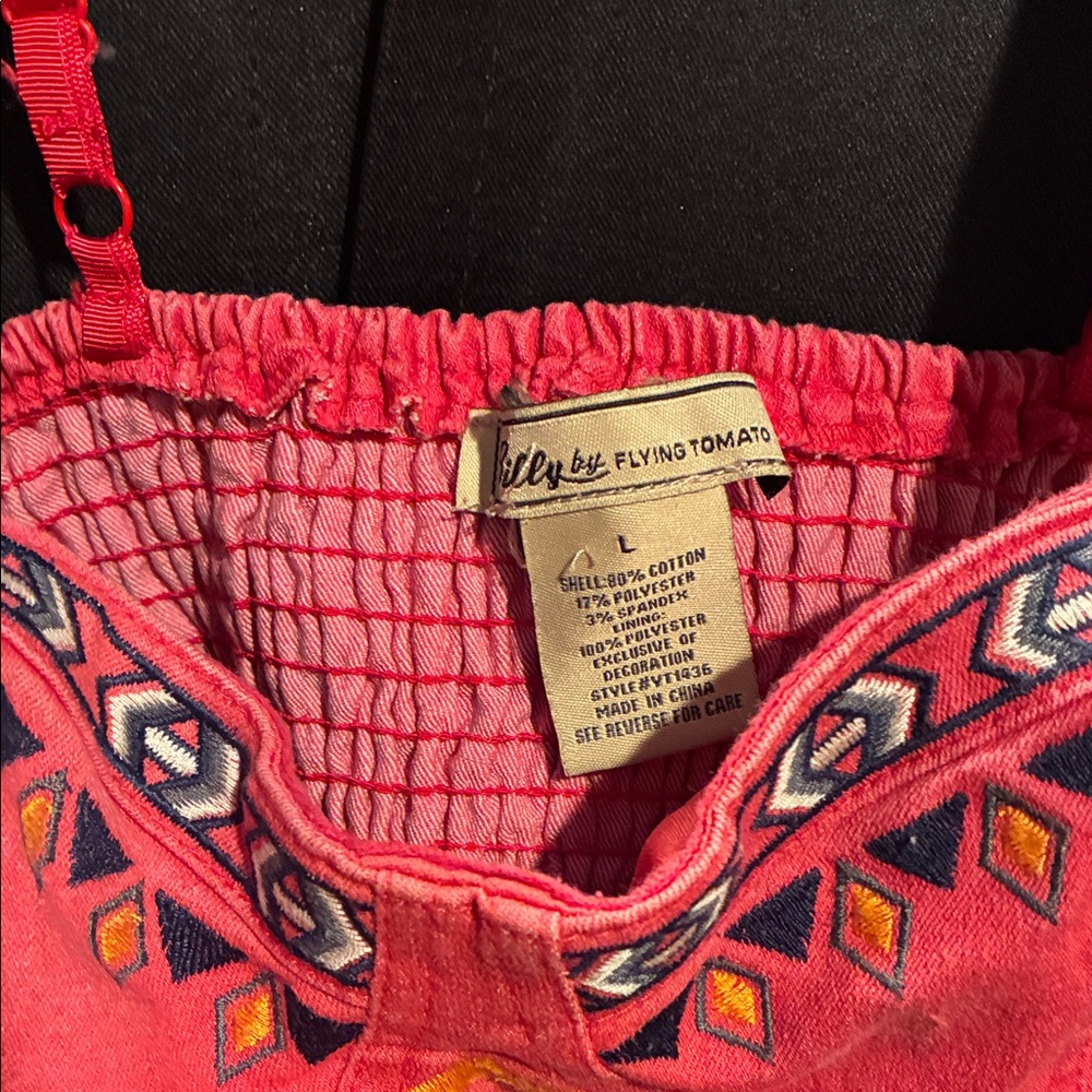 Flying Tomato Red Embroidered Crop Top - Picture 2 of 4